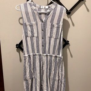 Blue and white romper